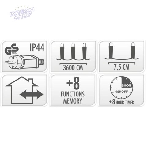 LAMPKI CHOINKOWE ŁAŃCUCH ŚWIETLNY 480 LED TIMER MULTIKOLOR