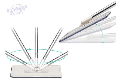 Mop Płaski Wyciskany Z Wiadrem Dwukomorowym 2 Wkłady Z Mikrofibry