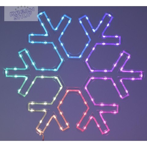 PŁATEK ŚNIEGU DEKORACYJNY WISZĄCY 90LED RGB USB