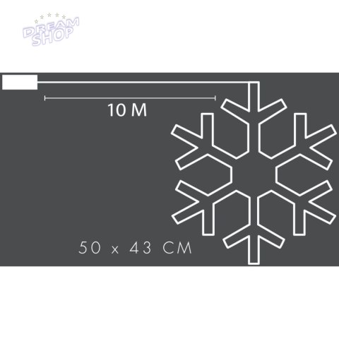 PŁATEK ŚNIEGU DEKORACYJNY WISZĄCY 90LED RGB USB