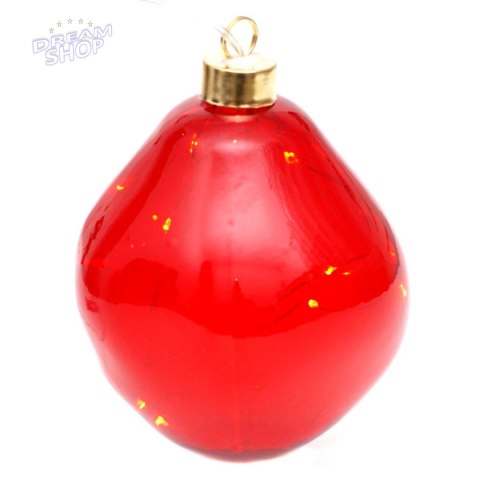 BOMBKA FORMÓWKA SZKLANA KROPLA LED 10CM - RED