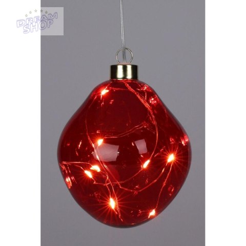 BOMBKA FORMÓWKA SZKLANA KROPLA LED 10CM - RED