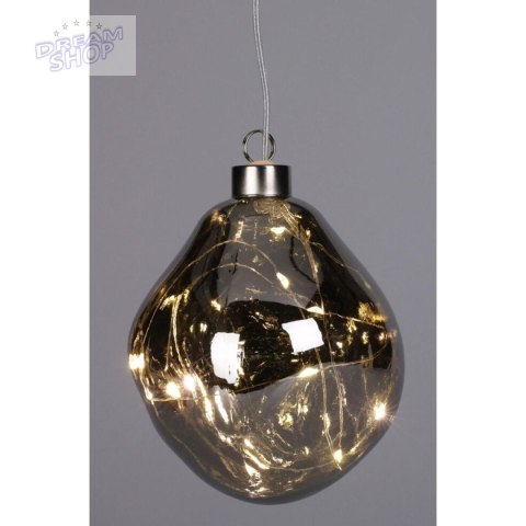 BOMBKA FORMÓWKA SZKLANA KROPLA LED 10CM - SILVER