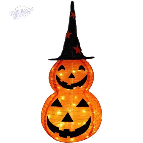 DYNIA DEKORACYJNA Z KAPELUSZEM 90CM HALLOWEEN 50LED