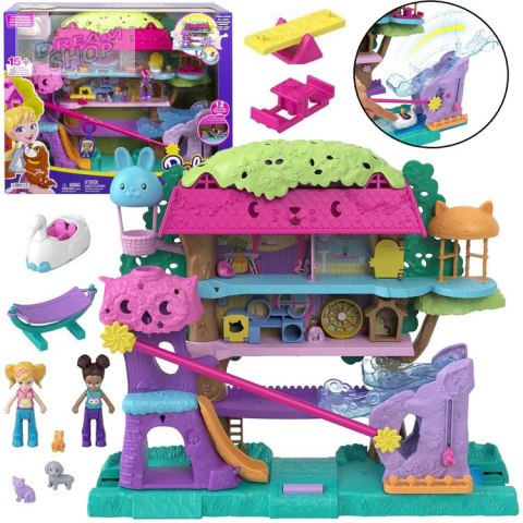 Mattel Polly Pocket Uroczy Domek na drzewie + laleczki zwierzątka ZA5529