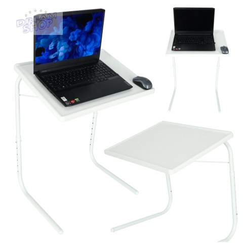 Stolik boczny pod laptopa składany 52 x 40 cm biały