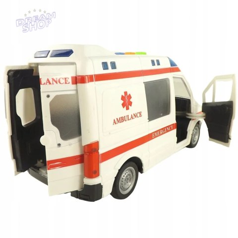 AUTO AMBULANS KARETKA OTWIERANE DRZWI 1:16 WY590A