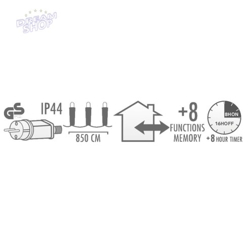 LAMPKI CHOINKOWE ŁAŃCUCH ŚWIETLNY 1152 LED TIMER ZIMNY BIAŁY