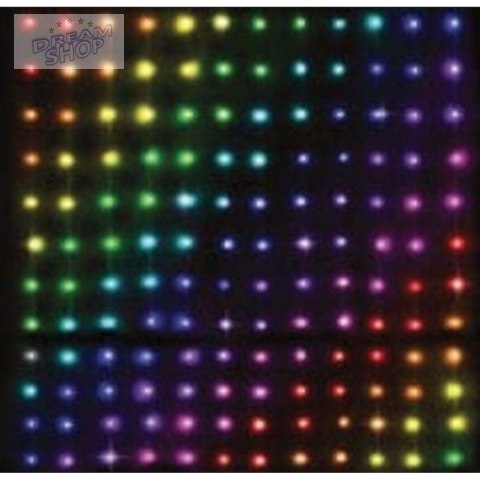 LAMPKI CHOINKOWE KURTYNA ŚWIETLNA ZEW/WEW 400 LED RGB 200X200CM Z PILOTEM MULTIKOLOR