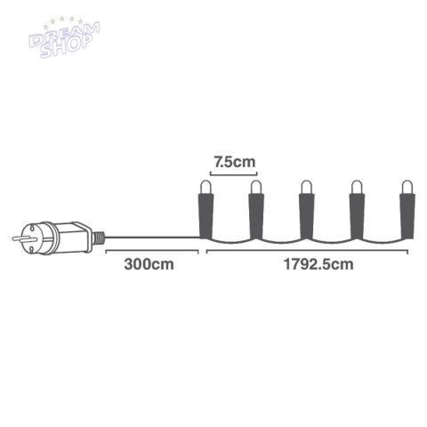 LAMPKI CHOINKOWE ŁAŃCUCH ŚWIETLNY 240 LED CIEPŁY BIAŁY