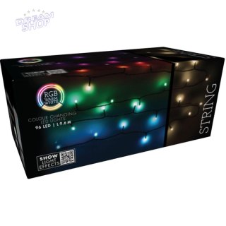 LAMPKI CHOINKOWE ŁAŃCUCH ŚWIETLNY 96 LED RGB Z PILOTEM