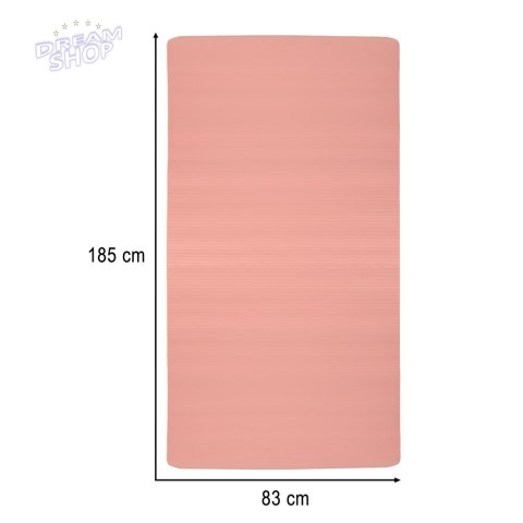 Mata do ćwiczeń jogi gruba 185x80x1,5 cm różowa