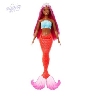 Barbie Lalka Syrenka Koralowy ogon HRR04