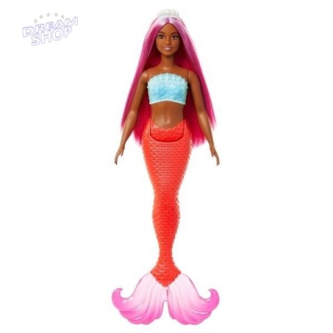 Barbie Lalka Syrenka Koralowy ogon HRR04