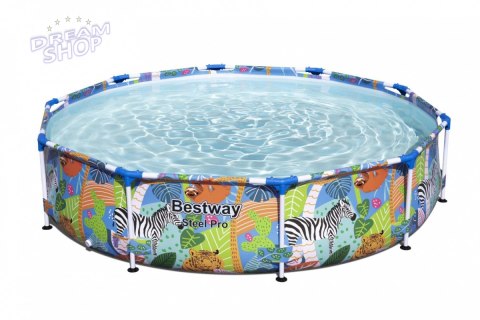 Basen Stelażowy Steel Pro dla dzieci Świat Zwierząt BESTWAY 305x66cm 10FT