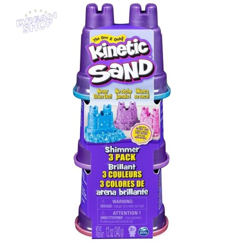 Kinetic Sand Zestaw błyszczący 3 kolory piasku