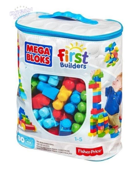 Mega Bloks Klocki w torbie 80 el. niebieskie