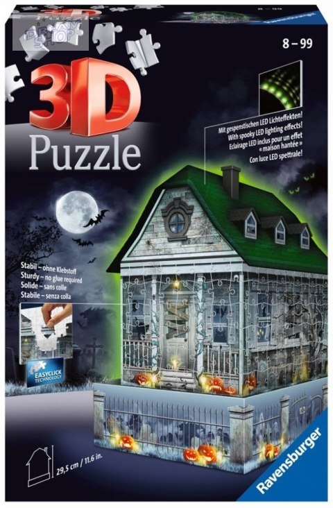 Puzzle 3D 216 Nawiedzony dom świecący w ciemności