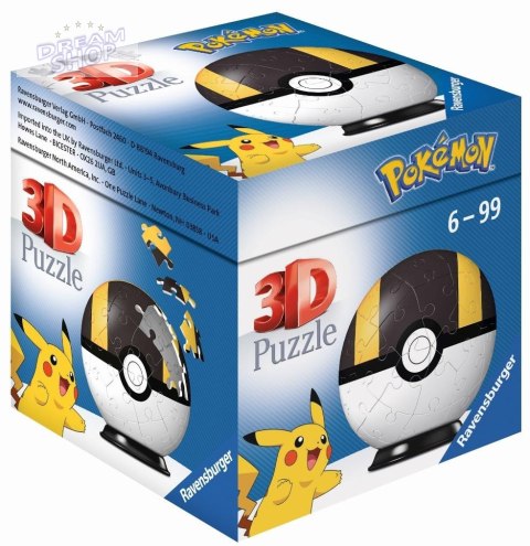 Puzzle 3D 54 Kula Pokemon czarna