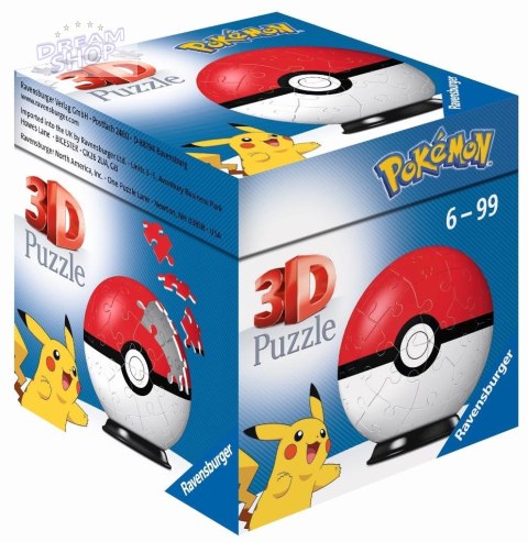 Puzzle 3D 54 Kula Pokemon czerwona