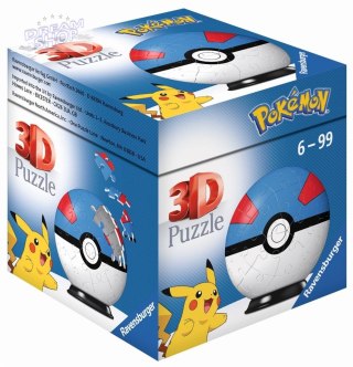 Puzzle 3D 54 Kula Pokemon niebieska