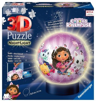 Puzzle 3D 72 Świecąca Kula: Koci Domek Gabi