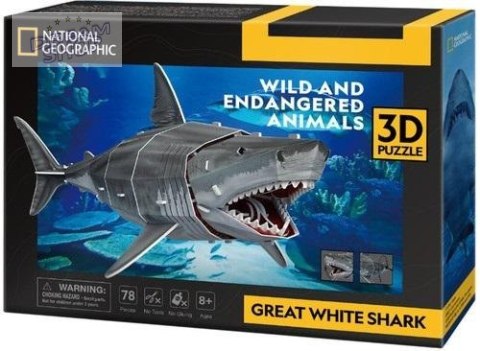 Puzzle 3d National Geographic Żarłacz Biały