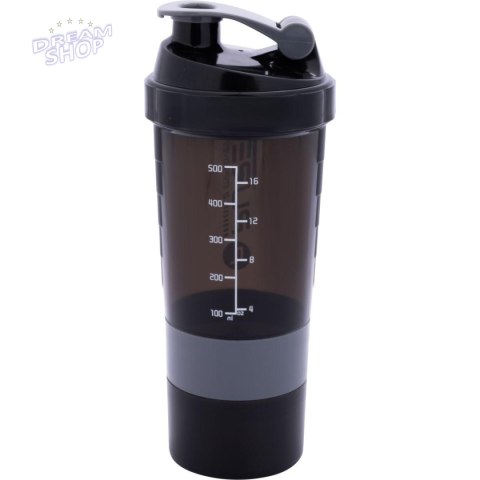 BIDON FITNESS SHAKER 500ML BLACK/GREY PURE 2 IMPROVE