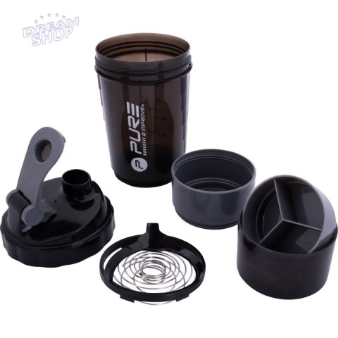 BIDON FITNESS SHAKER 500ML BLACK/GREY PURE 2 IMPROVE