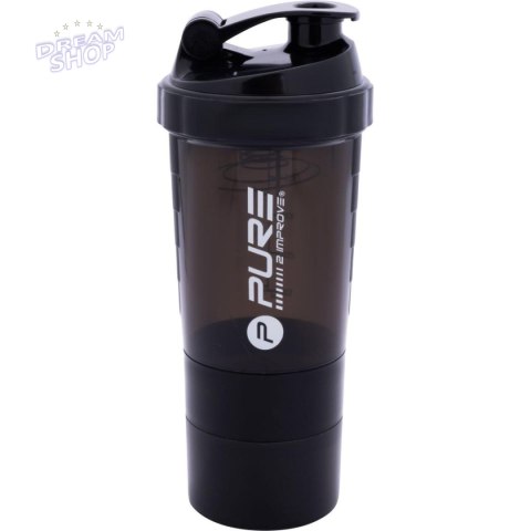 BIDON FITNESS SHAKER 500ML GREY/BLACK PURE 2 IMPROVE