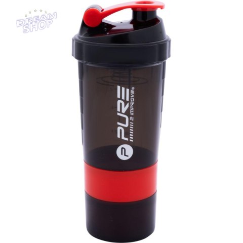 BIDON FITNESS SHAKER 500ML GREY/RED PURE 2 IMPROVE