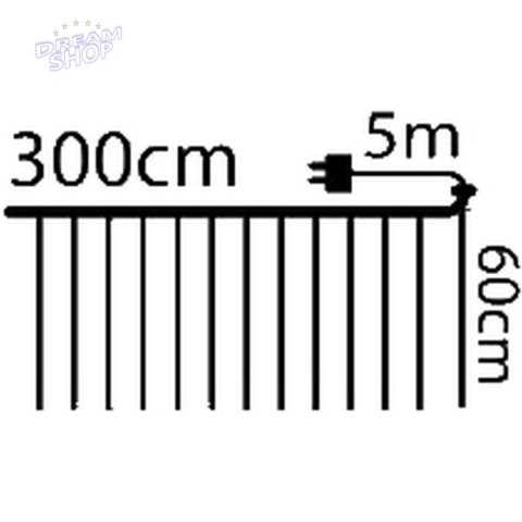 LAMPKI CHOINKOWE KURTYNA ŚWIETLNA ZEW/WEW 120 LED 300X60CM Z PILOTEM CIEPŁY BIAŁY