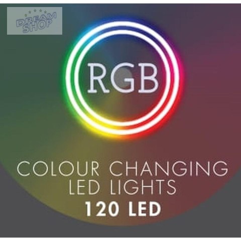 LAMPKI CHOINKOWE KURTYNA ŚWIETLNA ZEW/WEW 120 LED 300X60CM Z PILOTEM RGB