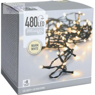 LAMPKI CHOINKOWE ŁAŃCUCH ŚWIETLNY 480 LED TIMER CIEPŁY BIAŁY