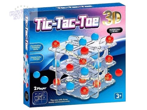 Gra logiczna TIC TAC TOE Układanka Łamigłówka, Kółko Krzyżyk 3D, 3 w Rzędzie