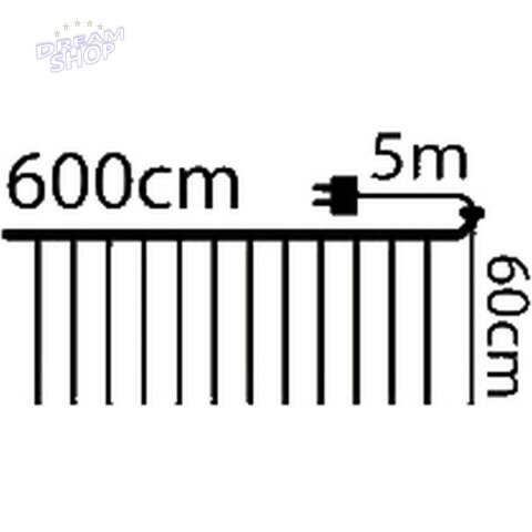 LAMPKI CHOINKOWE KURTYNA ŚWIETLNA ZEW/WEW 240 LED 600X60CM Z PILOTEM CIEPŁY BIAŁY