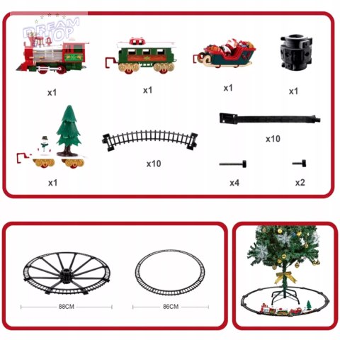 Kolejka na choinkę elektryczna świąteczna pociąg ciuchcia tory 288