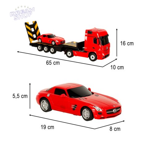 Samochód zdalnie sterowany Rastar 74920 Mercedes-Benz Actros 1:26 czerowny