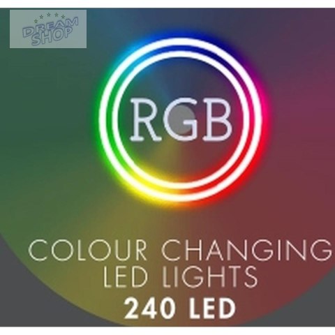 LAMPKI CHOINKOWE KURTYNA ŚWIETLNA ZEW/WEW 240 LED 600X60CM Z PILOTEM RGB KOLOR