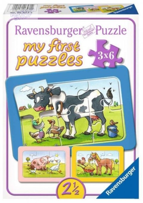 Puzzle 3x6 Zwierzaki