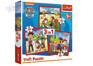 Puzzle 3 w 1 Wesołe Pieski Psi Patrol Trefl 34867