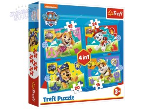 Puzzle 4w1 Psi Patrol Biegnące Pieski Trefl 34628