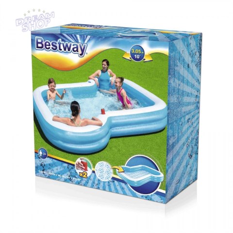 Dmuchany Basen Sunsational dla rodziny 305x274x46cm BESTWAY + 2 miejsca na napoje Dmuchany Basen Sunsational dla rodziny 305x274x46cm BESTWAY + 2 miejsca na napoje