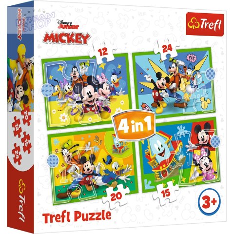 Puzzle - "4w1 (12, 15, 20, 24)" - Wśród przyjaciół Myszka Miki Trefl 34616 Puzzle - "4w1 (12, 15, 20, 24)" - Wśród przyjaciół Myszka Miki Trefl 34616