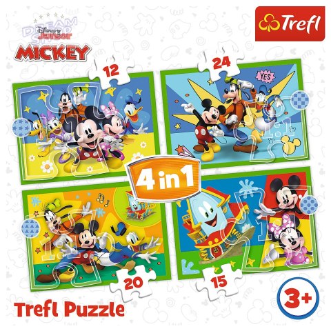 Puzzle - "4w1 (12, 15, 20, 24)" - Wśród przyjaciół Myszka Miki Trefl 34616 Puzzle - "4w1 (12, 15, 20, 24)" - Wśród przyjaciół Myszka Miki Trefl 34616