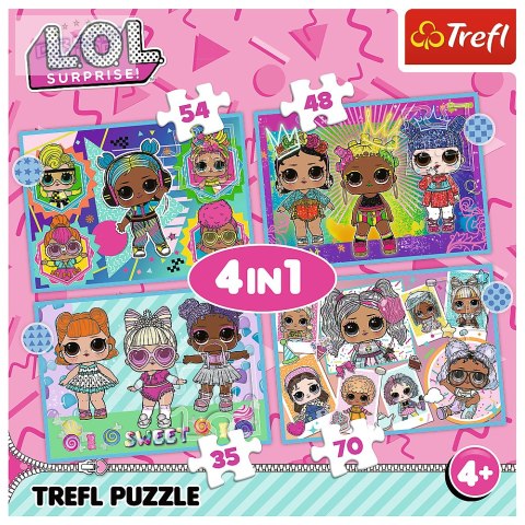 Puzzle - "4w1" - Poznaj laleczki / MGA LOL Surprise! Trefl 34613 Puzzle - "4w1" - Poznaj laleczki / MGA LOL Surprise! Trefl 34613