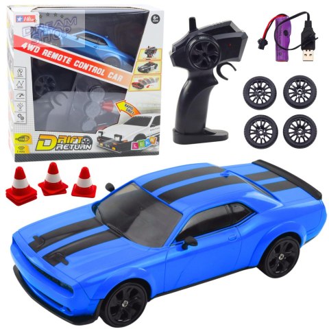 Auto Sportowe Drift Wymienne Koła Zdalnie Sterowany RC 4WD Niebieskie Sport Auto Sportowe Drift Wymienne Koła Zdalnie Sterowany RC 4WD Niebieskie Sport