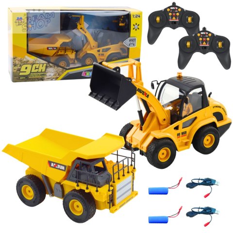 Zestaw Ładowarka Spychacz Wywrotka 1:24 Zdalnie Sterowane RC 2w1 Zestaw Ładowarka Spychacz Wywrotka 1:24 Zdalnie Sterowane RC 2w1
