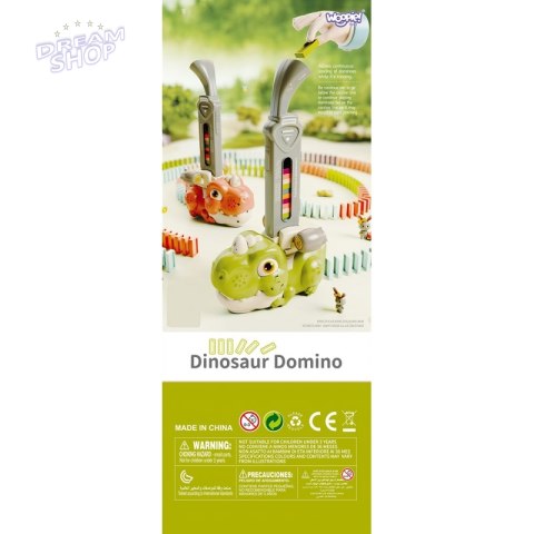 WOOPIE Elektryczna Ciuchcia Lokomotywa do Klocków Domino Dinozaur Pomarańczowy - 3szt.