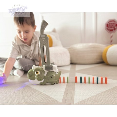 WOOPIE Elektryczna Ciuchcia Lokomotywa do Klocków Domino Dinozaur Zielony - ZESTAW 8 SZT. WOOPIE Elektryczna Ciuchcia Lokomotywa do Klocków Domino Dinozaur Zielony - ZESTAW 8 SZT.